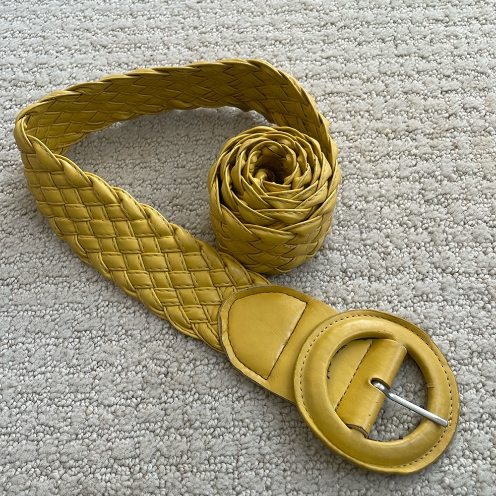 Streetwear Society Yellow Braided Woven Belt Size M/L 45" - Boho Street Style